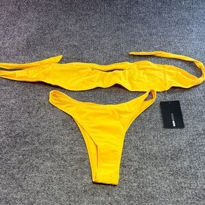 Fashion Nova Bright Yellow Bikini Top and Bottom